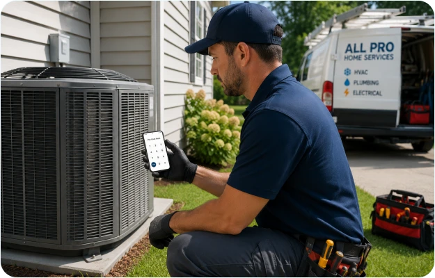 HVAC, plumbing and electrical technicians using MyTimeBooth