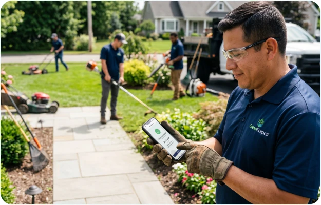 Landscaping crews using MyTimeBooth